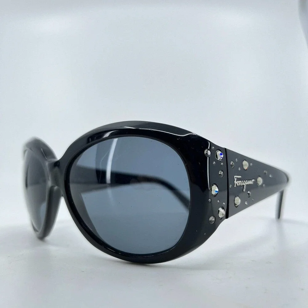Salvatore Ferragamo Sunglasses Frames 2147-B 101 Black Silver 56-15-130 H7106‎